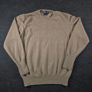 Vtg Faconnable Brown Crewneck Sweater Wool Scotland Albert Goldberg Men's S